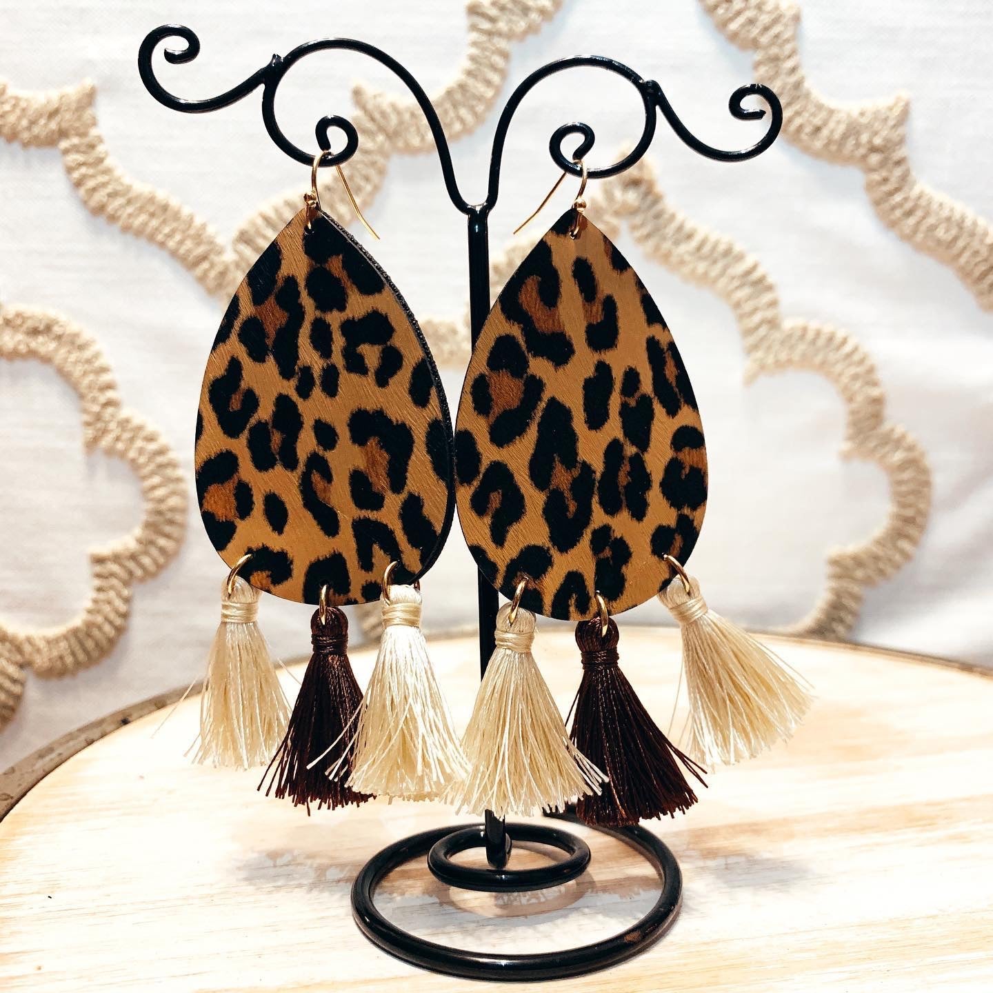 Leopard & Tassel Earring