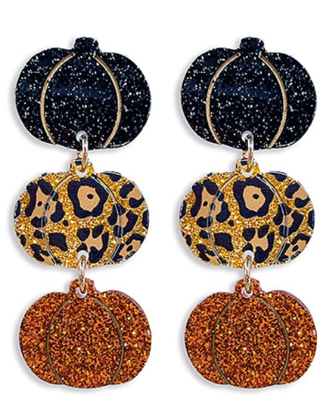 Brown 3-Tier Pumpkin Earring