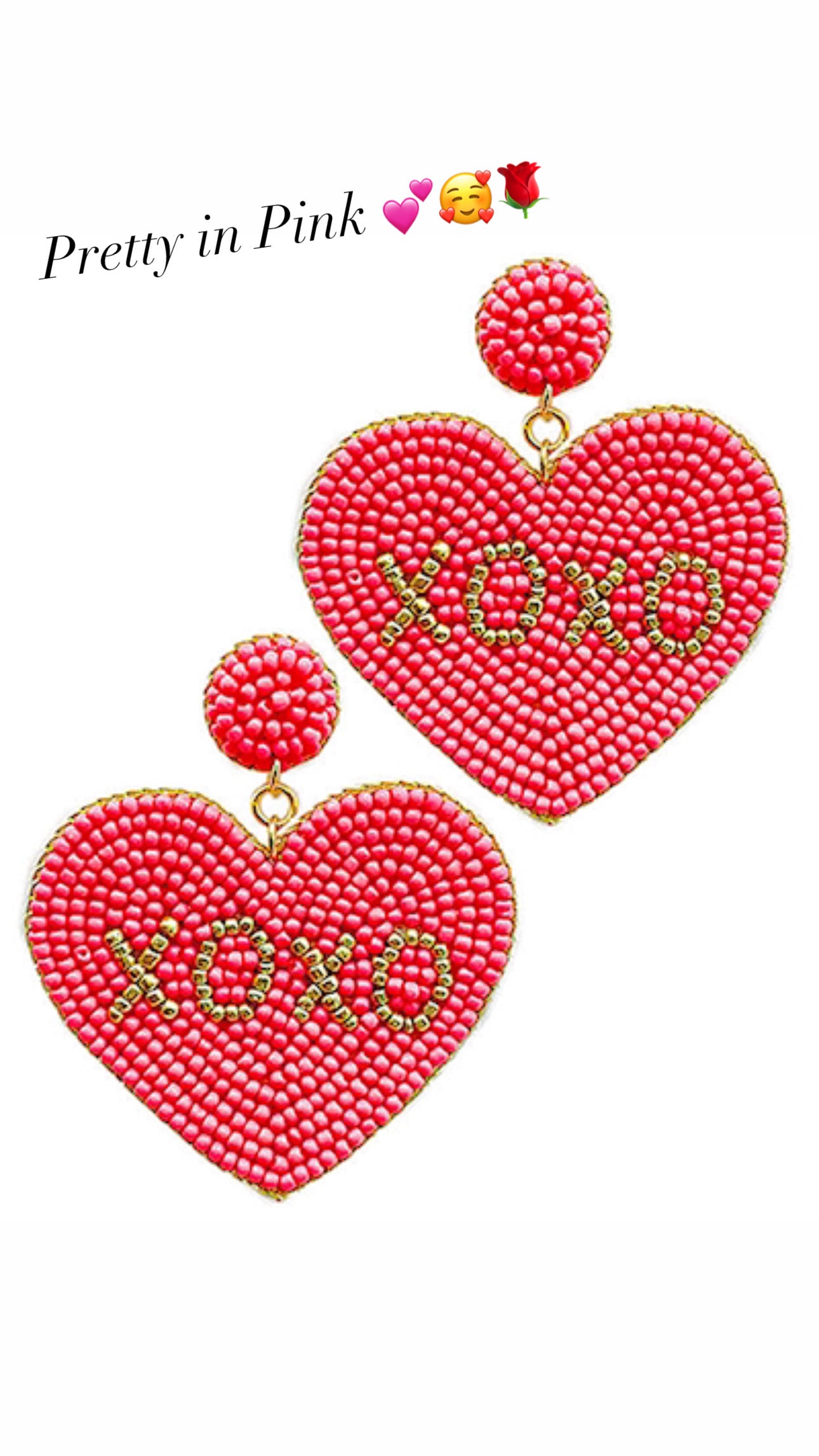 Pretty Pink Heart Earring