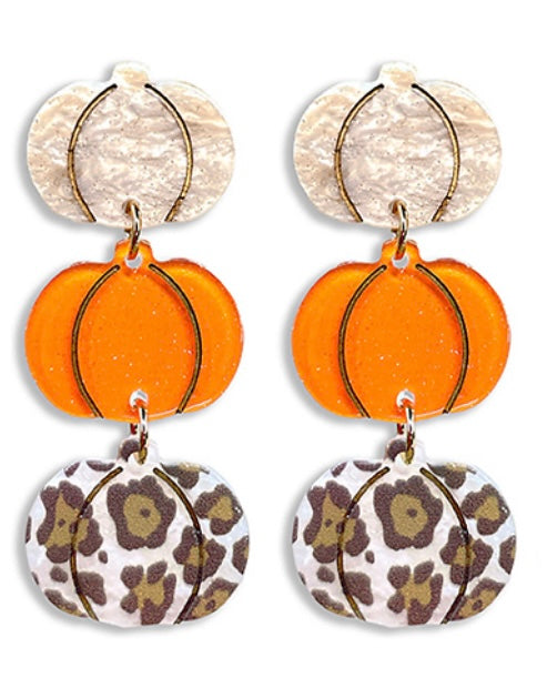 Cream 3-Tier Pumpkin Earring