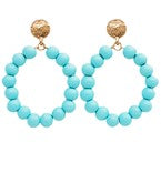 Multi-Color Wooden Ball Circle Earrings