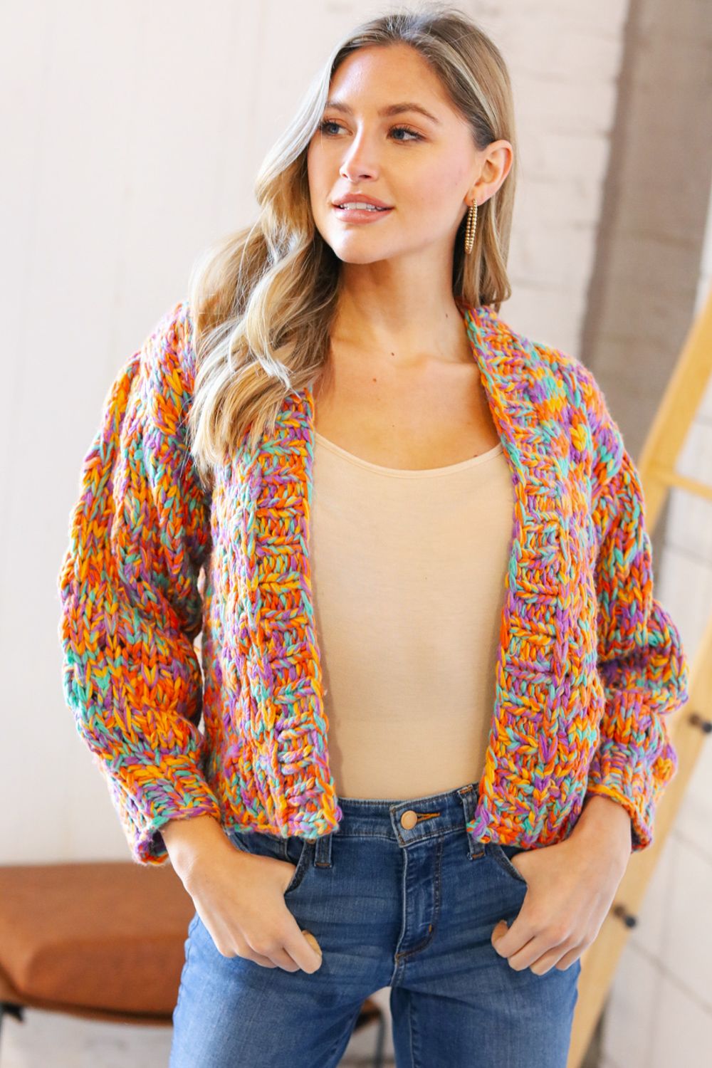 Multi colored sweater best sale