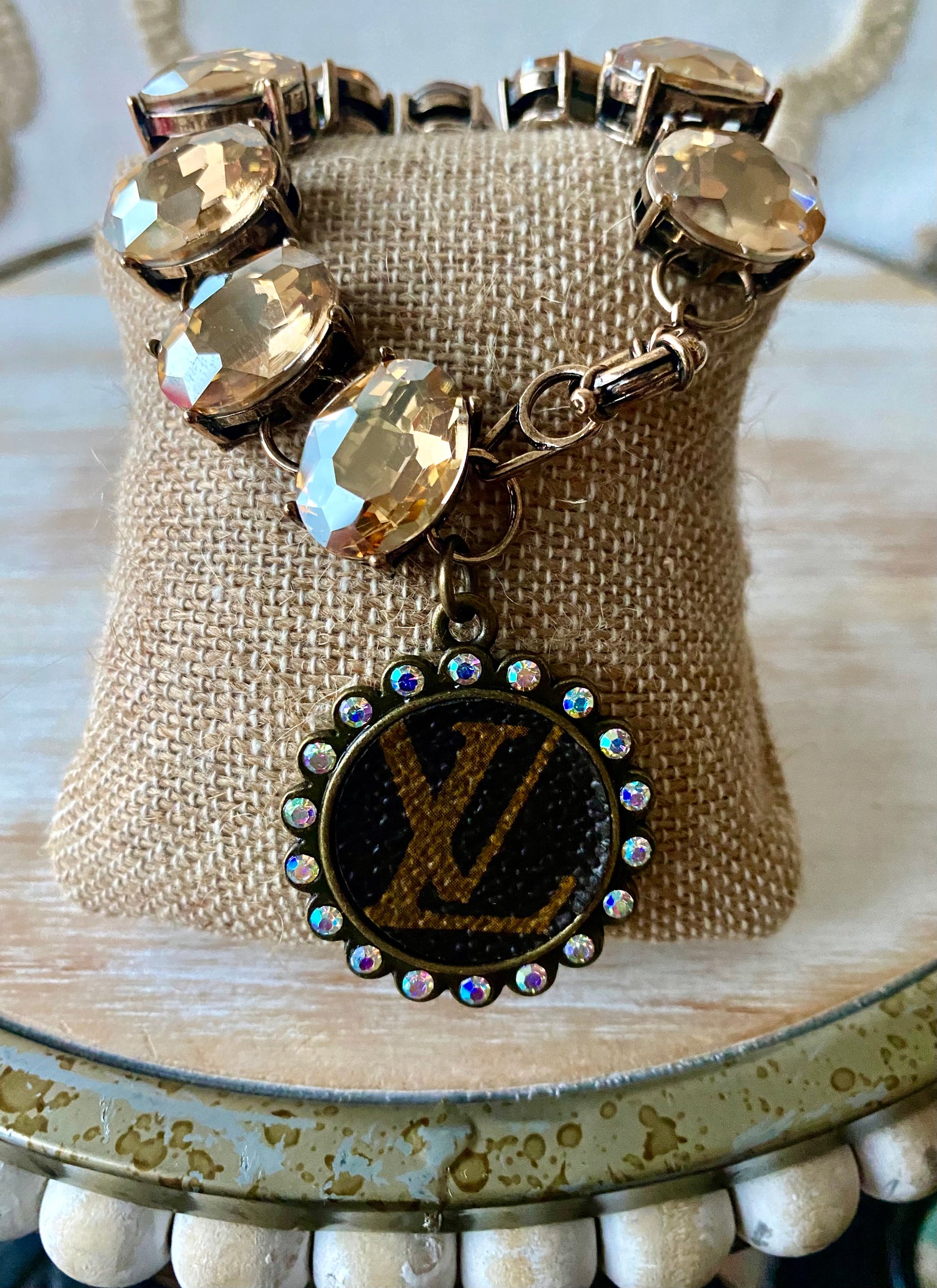 Upcycled LV Necklace