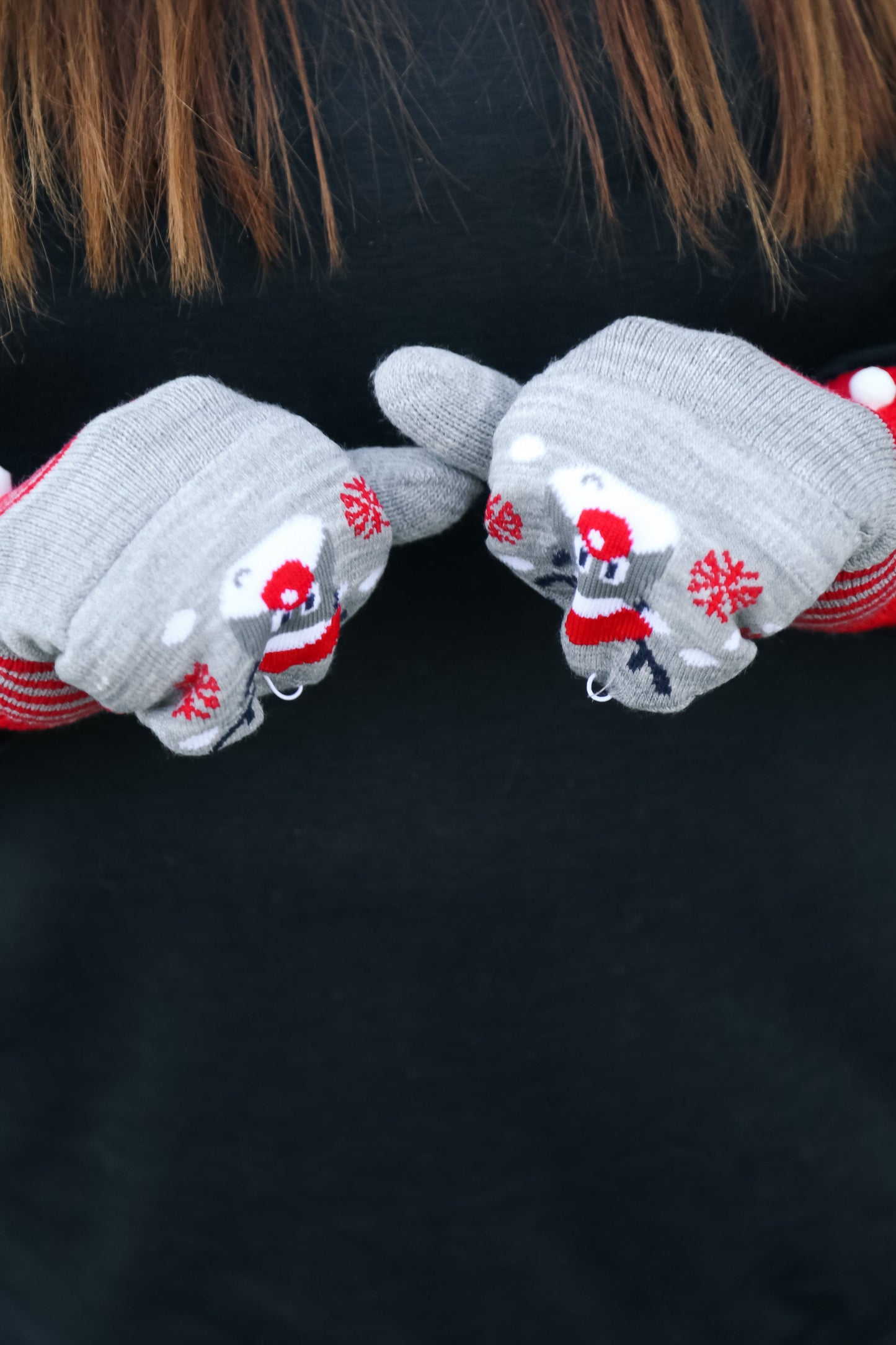 Rudolph Fingerless Gloves with Convertible Mittens