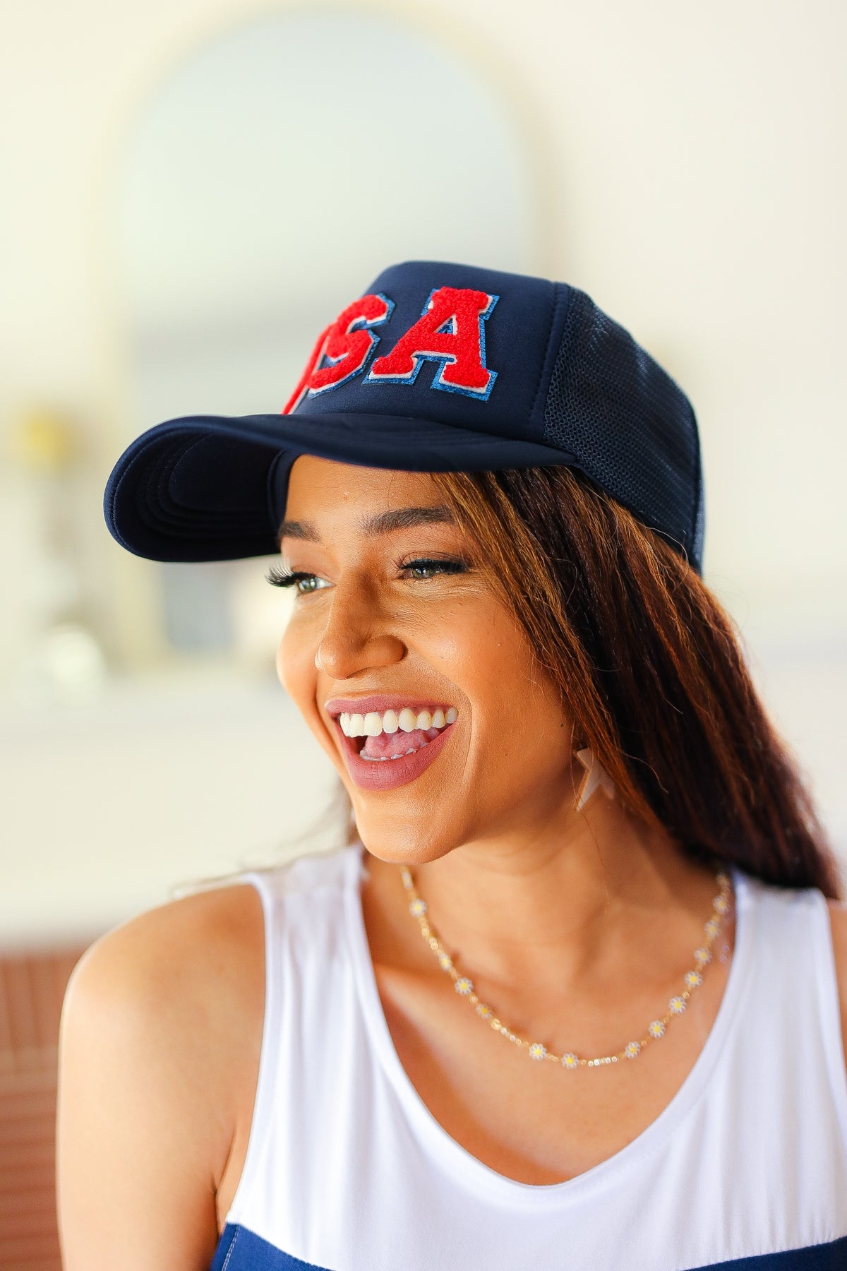 Navy "USA" Mesh Trucker Hat