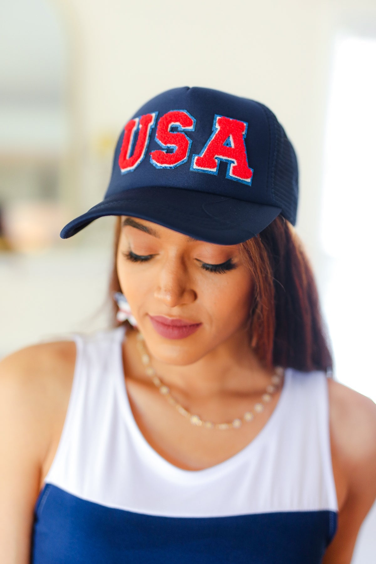 Navy "USA" Mesh Trucker Hat