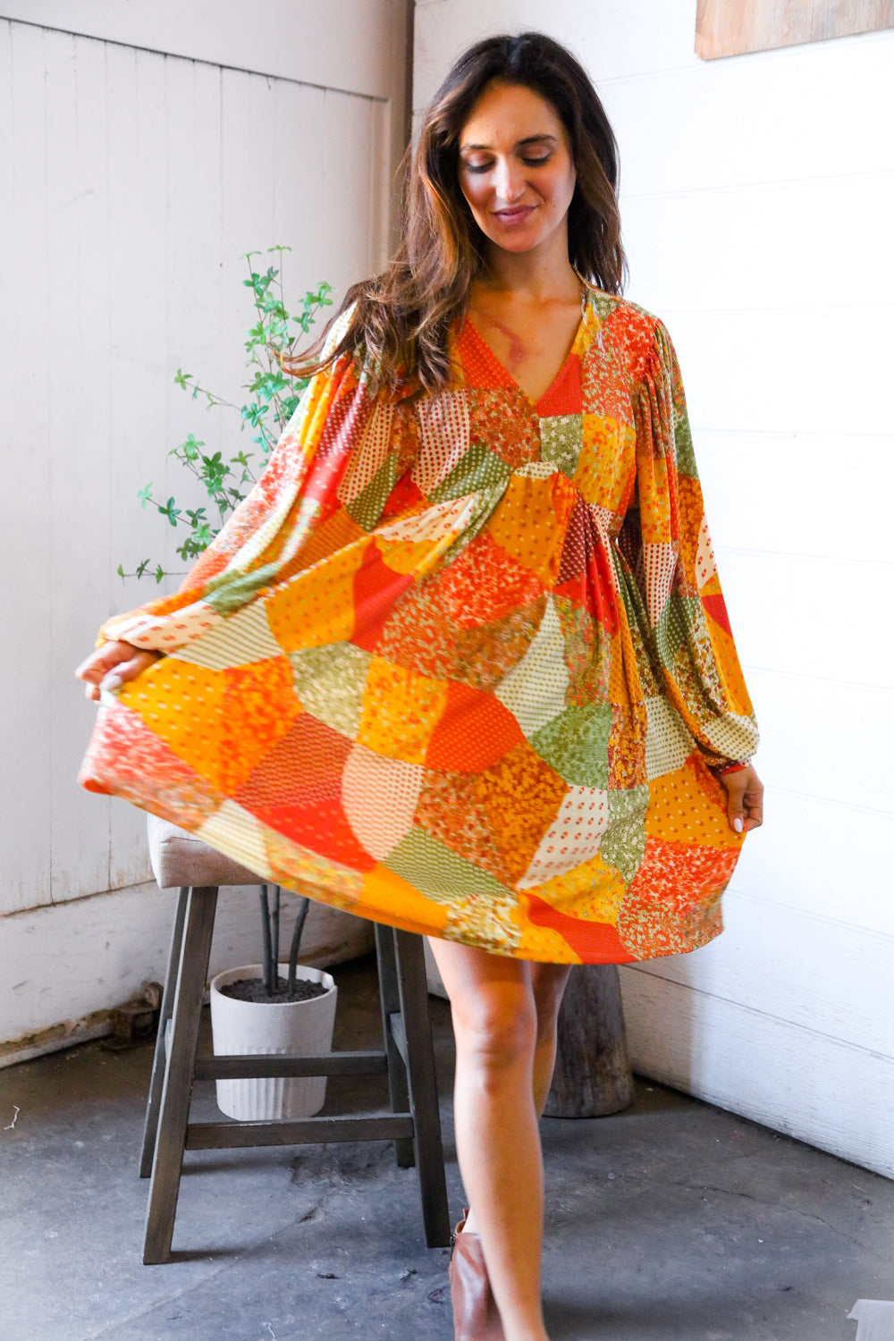 Harvest Patchwork Dreams Babydoll Bubble Dress
