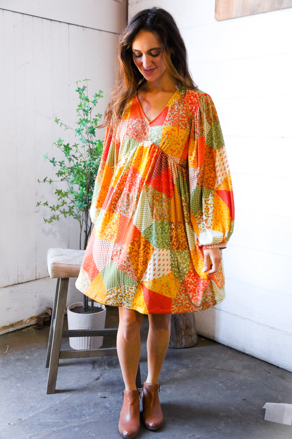 Harvest Patchwork Dreams Babydoll Bubble Dress