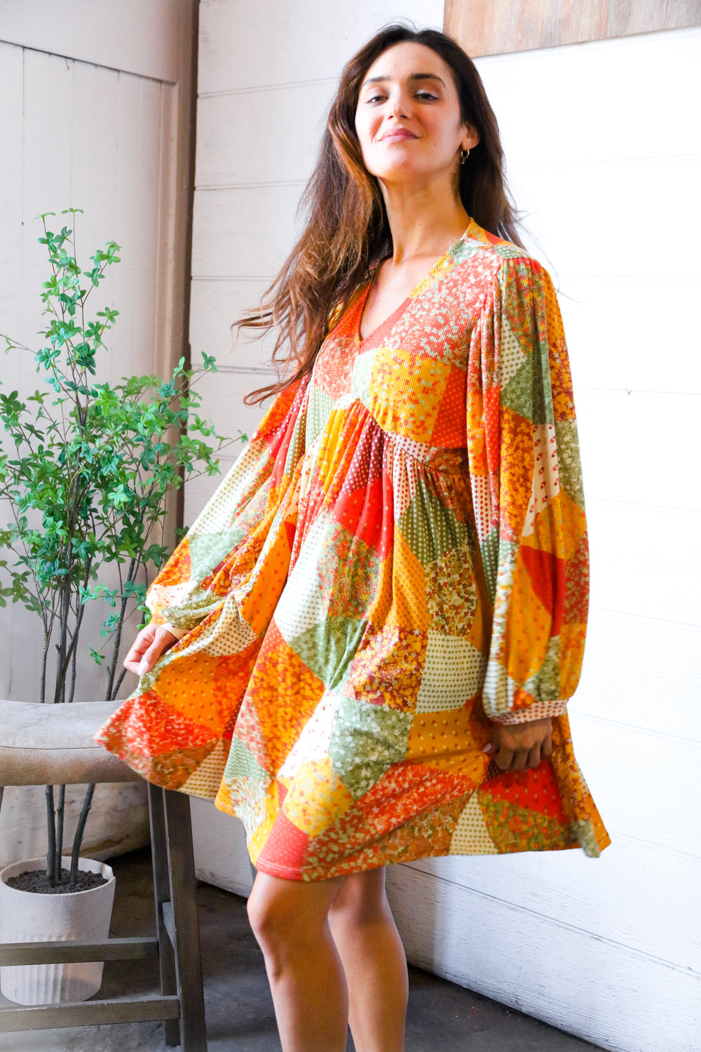 Harvest Patchwork Dreams Babydoll Bubble Dress