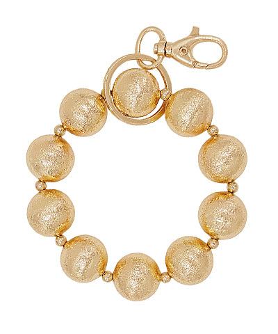 Gold Bead Key Ring Bracelet