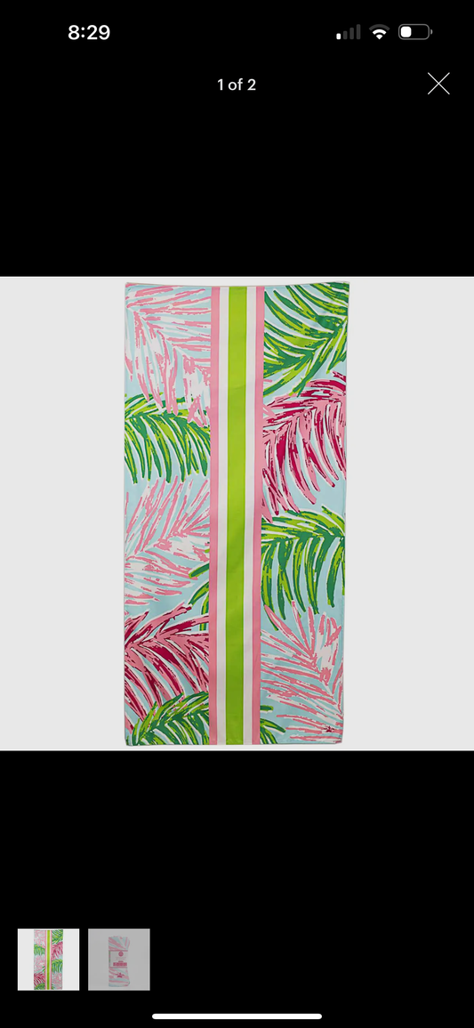 Veracruz Palm Beach Towel Lime & Pink