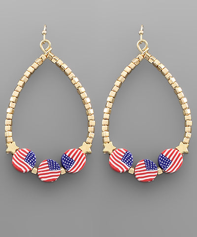 Patriotic Teardrop Earring