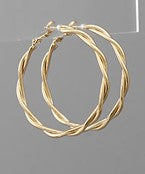 Twisted Gold Hoop Earrings