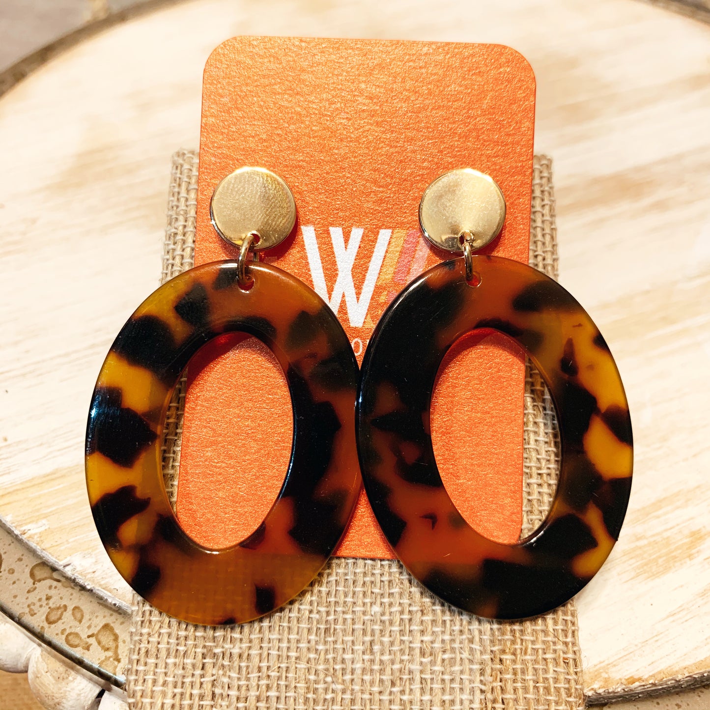 Tortoise Circle Earrings