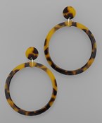 Tortoise Circle Drop Earring