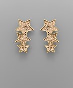 Gold Glitter Star Cluster Earring