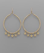 Star Charm Circle Earring