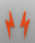 Orange Lightning Bolt Earring