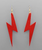 Red Lightning Bolt Earring