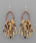 Teardrop Leopard Tassel Earring