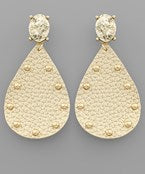 Gold Druzy Teardrop Earring