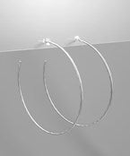 Matte Silver Hoop Earrings