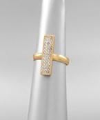 Gold & Crystal Bar Ring