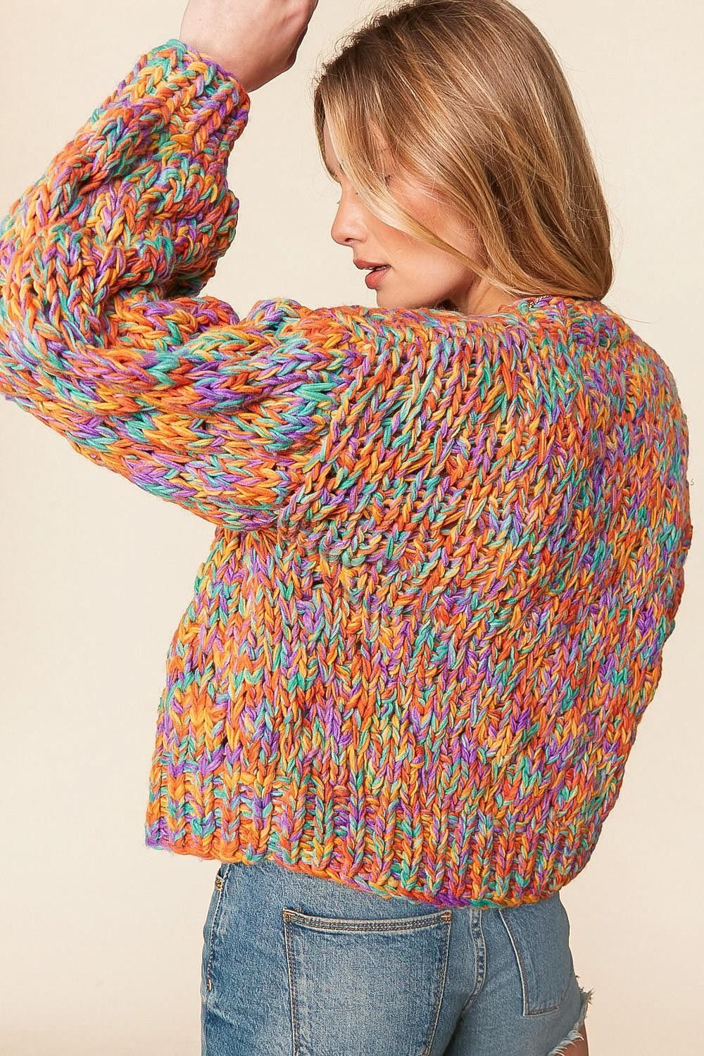 Multi Color Open Cardigan