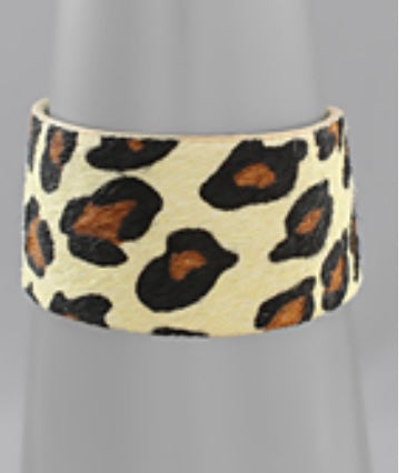 Cream Leopard Cowhide Bracelet