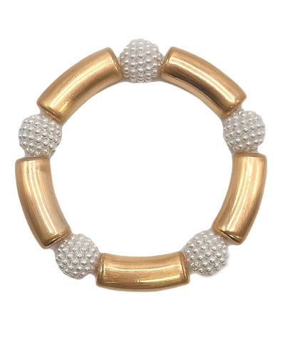 Pearl & Matte Metal Bracelet